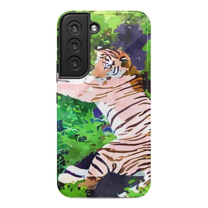 Galaxy S22 StrongFit Blush Tiger by Uma Prabhakar Gokhale