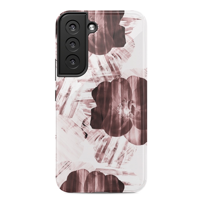Galaxy S22 StrongFit Brushed dark pink rose petals by Oana 