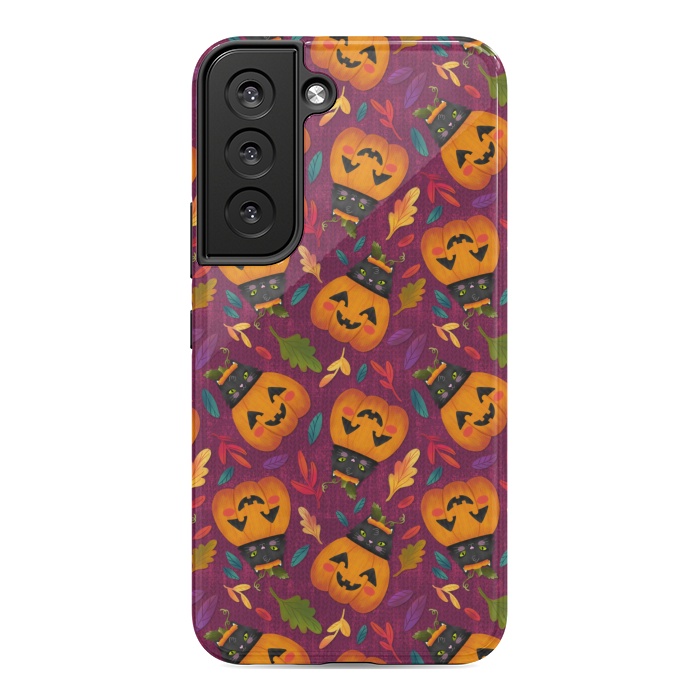 Galaxy S22 StrongFit Pumpkin Kitty by Noonday Design