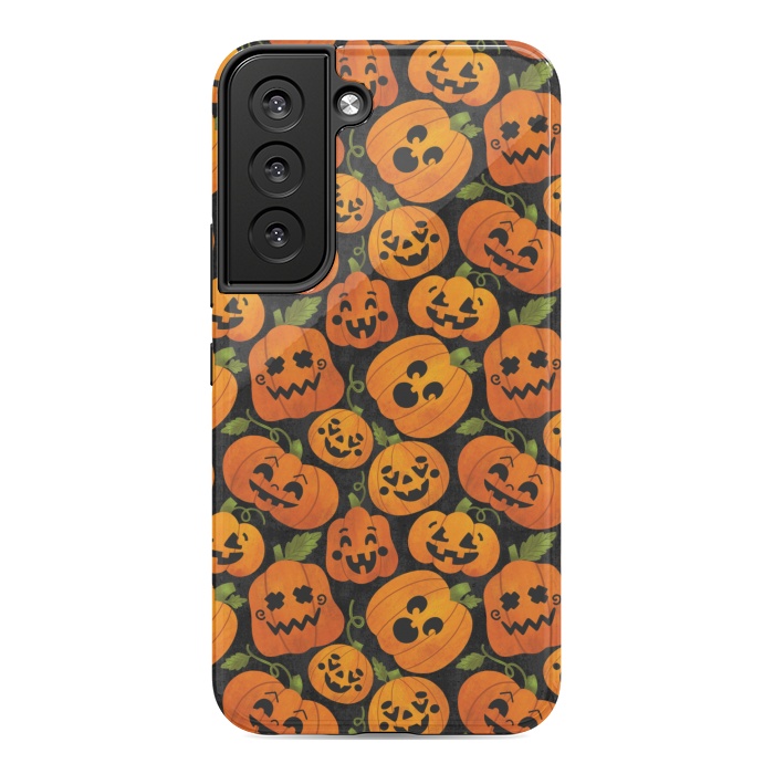 Galaxy S22 StrongFit Funny Jack-O-Lanterns by Noonday Design