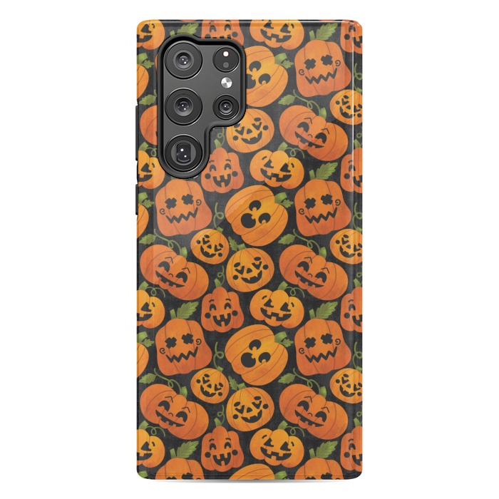 Galaxy S22 Ultra StrongFit Funny Jack-O-Lanterns by Noonday Design
