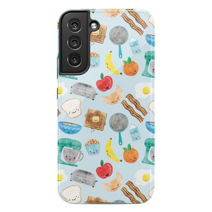 Galaxy S22 plus StrongFit Happy and Cute Breakfast Foods by Noonday Design