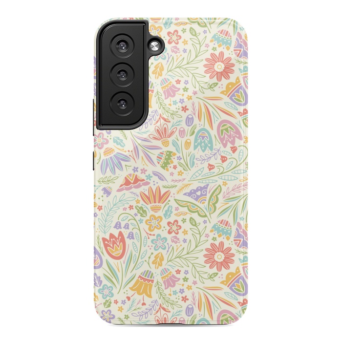 Galaxy S22 StrongFit Pretty Pastel Floral by Noonday Design