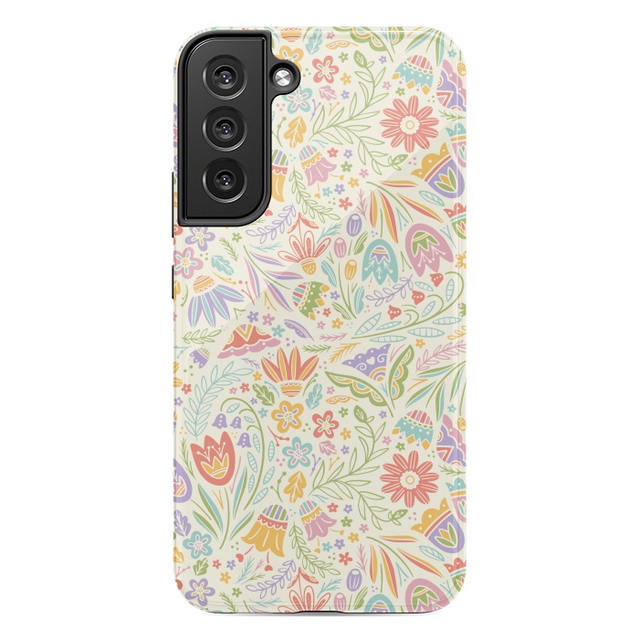 Galaxy S22 plus StrongFit Pretty Pastel Floral by Noonday Design
