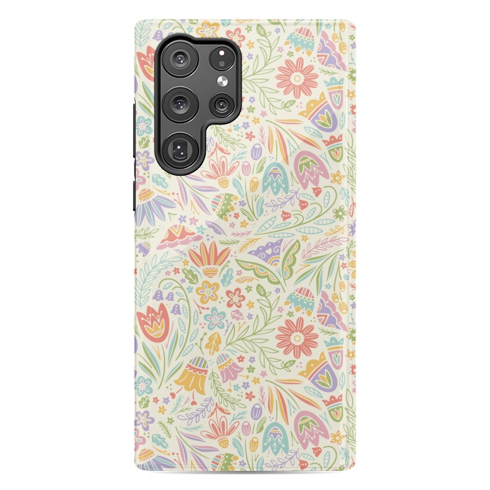 Galaxy S22 Ultra StrongFit Pretty Pastel Floral by Noonday Design