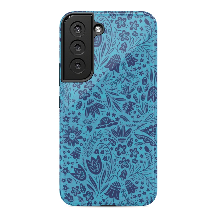 Galaxy S22 StrongFit Dainty Blue Floral by Noonday Design