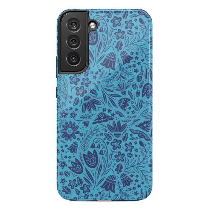 Galaxy S22 plus StrongFit Dainty Blue Floral by Noonday Design