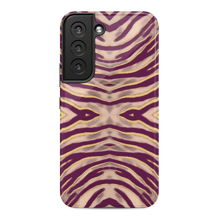 Galaxy S22 StrongFit Tan brown tiger stripes print by Oana 
