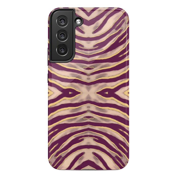 Galaxy S22 plus StrongFit Tan brown tiger stripes print by Oana 