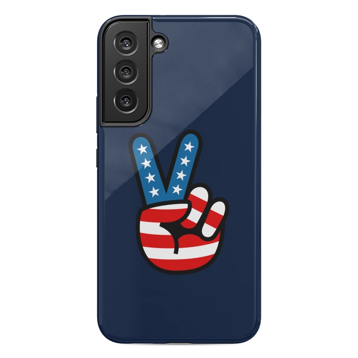 Galaxy S22 plus StrongFit Peace Love Hand USA Flag Vintage Solid 3 by Vó Maria