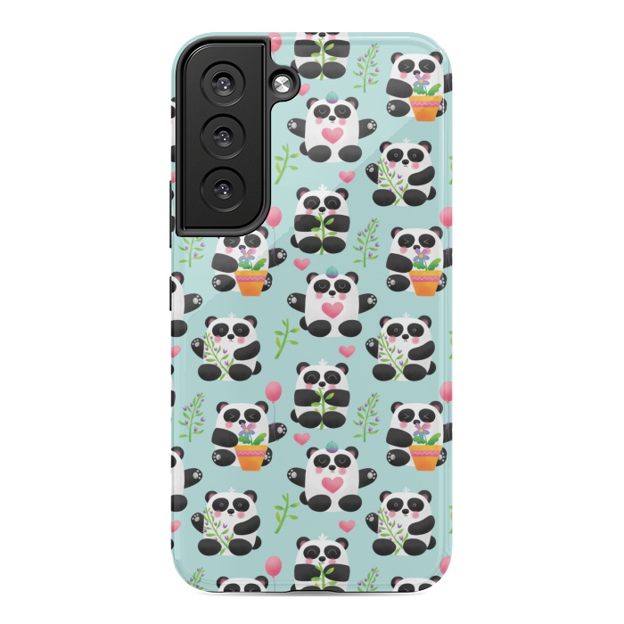 Galaxy S22 StrongFit Chubby Playful Pandas by Noonday Design