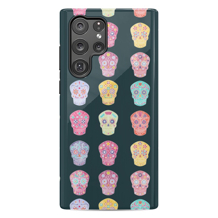 Galaxy S22 Ultra StrongFit Day of the Dead Mexican Sugar Skulls by Nic Squirrell