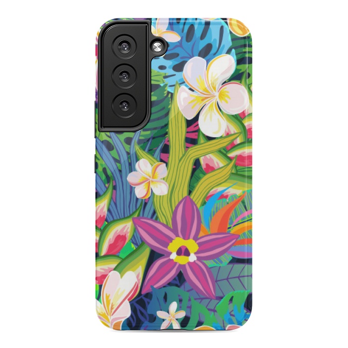 Galaxy S22 StrongFit tropical floral pattern 4  by MALLIKA