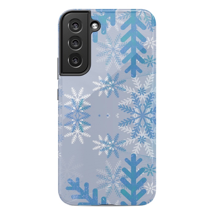 Galaxy S22 plus StrongFit Baby blue snowflakes Christmas pattern by Oana 