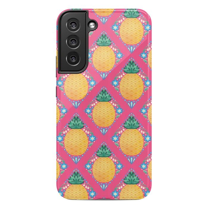 Galaxy S22 plus StrongFit Bright Pineapple by Noonday Design
