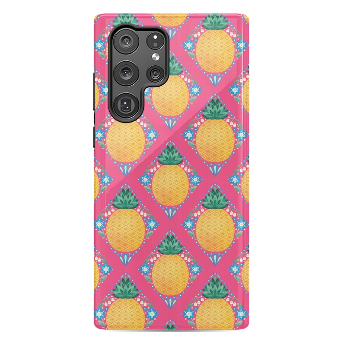 Galaxy S22 Ultra StrongFit Bright Pineapple by Noonday Design