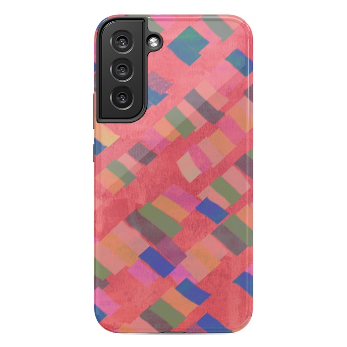 Galaxy S22 plus StrongFit Abstract art pink design by Josie
