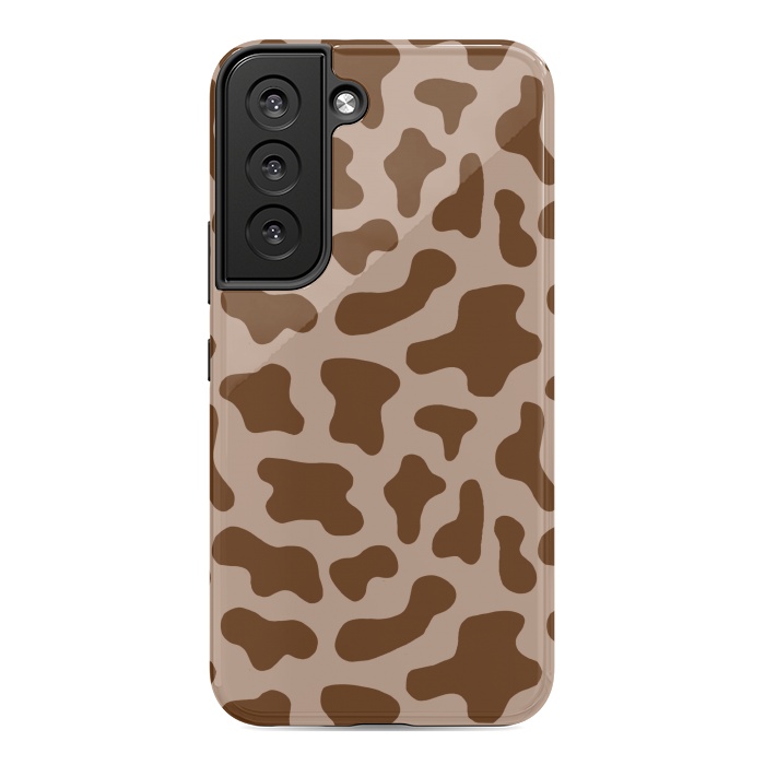 Galaxy S22 StrongFit Chocolate Milk Brown Cow Print by Julie Erin Designs