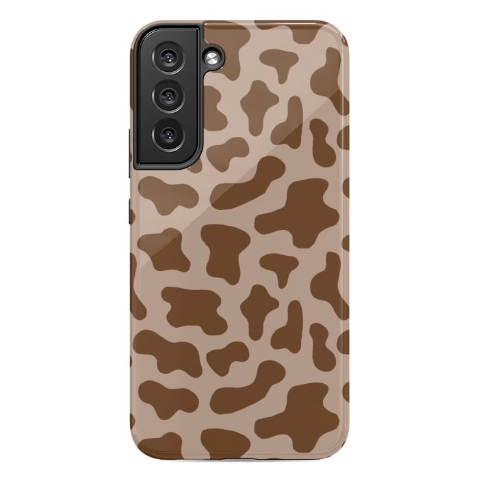 Galaxy S22 plus StrongFit Chocolate Milk Brown Cow Print by Julie Erin Designs