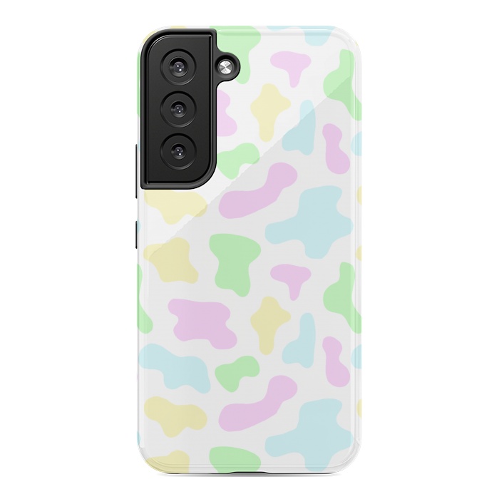 Galaxy S22 StrongFit Pastel Rainbow Cow Print by Julie Erin Designs