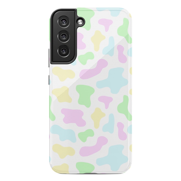 Galaxy S22 plus StrongFit Pastel Rainbow Cow Print by Julie Erin Designs