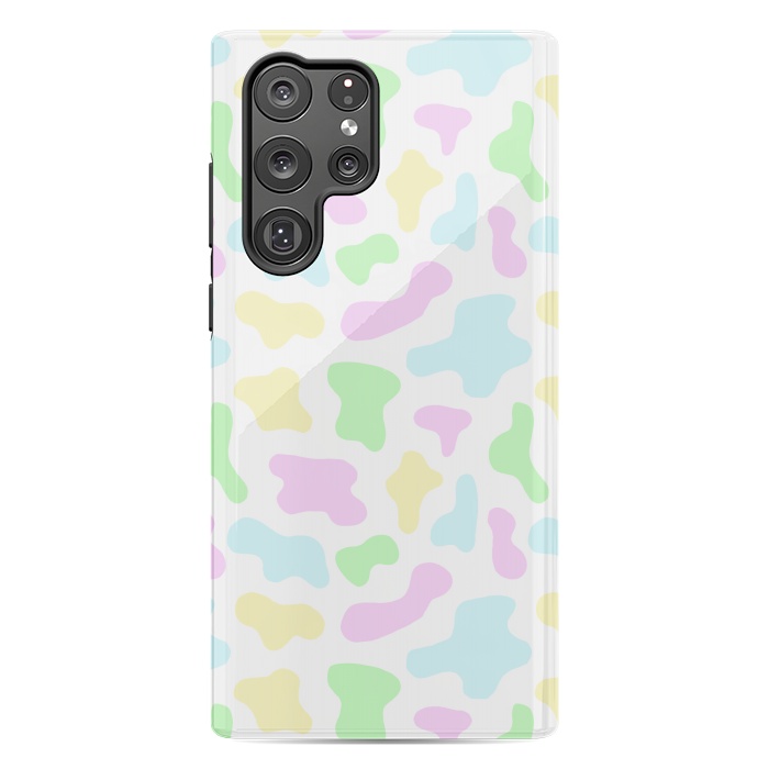 Galaxy S22 Ultra StrongFit Pastel Rainbow Cow Print by Julie Erin Designs