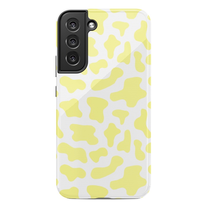 Galaxy S22 plus StrongFit Yellow Cow Print by Julie Erin Designs