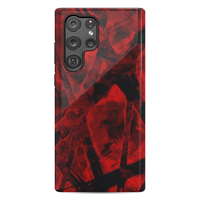 Galaxy S22 Ultra StrongFit Red Burnt Flames Halloween abstract design by Josie
