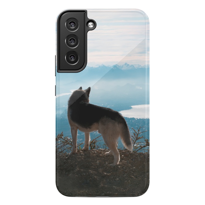 Galaxy S22 plus StrongFit Wanderlust dog by Laura Nagel