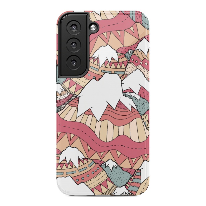 Galaxy S22 StrongFit Winter Aztec mountains  by Steve Wade (Swade)