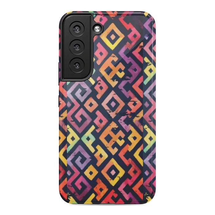 Galaxy S22 StrongFit coloured squared pattern by MALLIKA