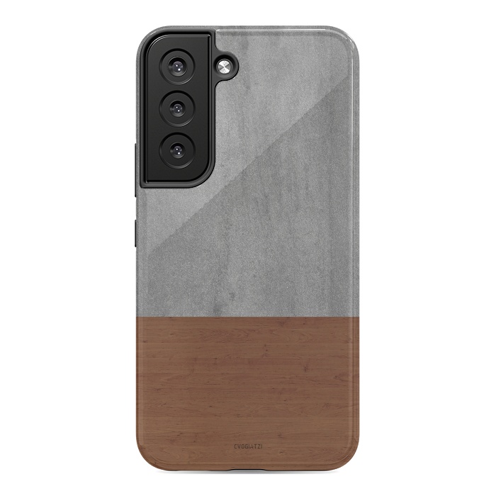 Galaxy S22 StrongFit Concrete-Touch of a Wood by ''CVogiatzi.