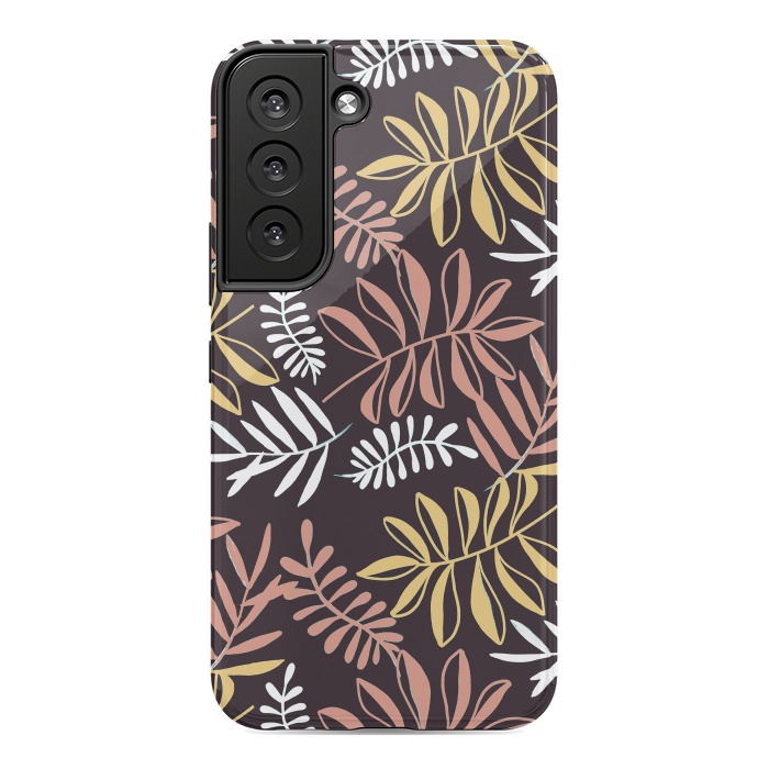 Galaxy S22 StrongFit Neutral modern tropical leaves by Oana 