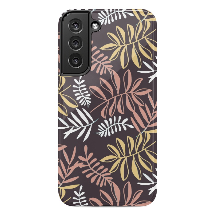 Galaxy S22 plus StrongFit Neutral modern tropical leaves by Oana 
