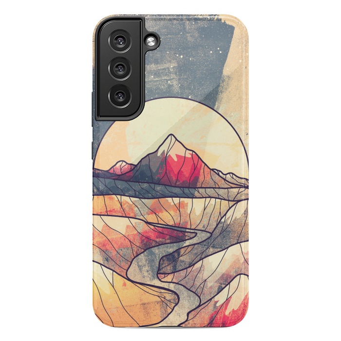 Galaxy S22 plus StrongFit Retro river mountains by Steve Wade (Swade)