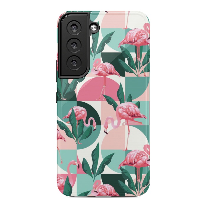 Galaxy S22 StrongFit square flamingo pattern  by MALLIKA