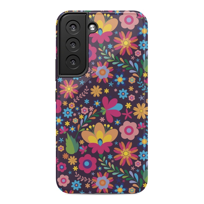 Galaxy S22 StrongFit Pink and Yellow Flower Party by ArtsCase