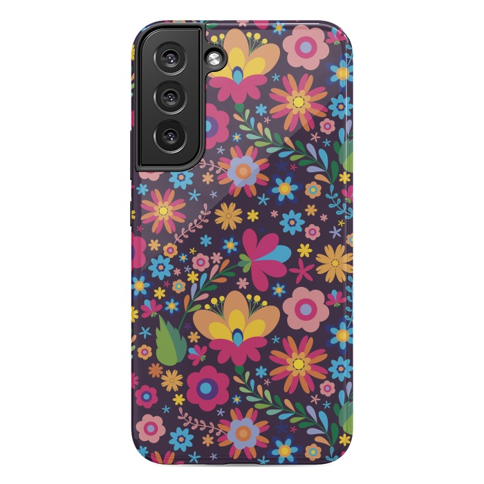 Galaxy S22 plus StrongFit Pink and Yellow Flower Party by ArtsCase