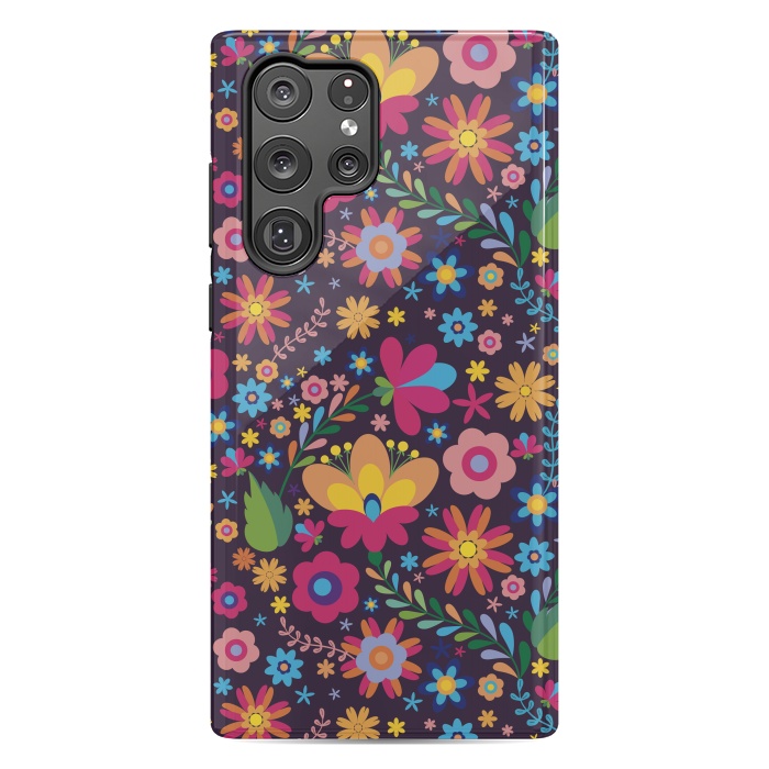 Galaxy S22 Ultra StrongFit Pink and Yellow Flower Party by ArtsCase