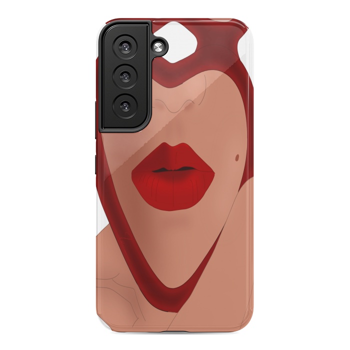 Galaxy S22 StrongFit Mirrored Lips - Valentines Edition Design by Anima Tea Story