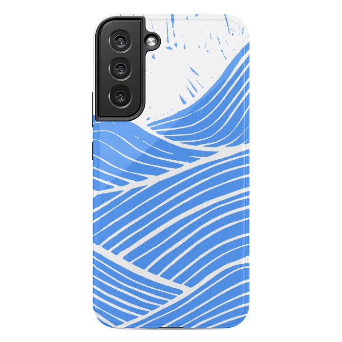 Galaxy S22 plus StrongFit The blue and white waves by Steve Wade (Swade)