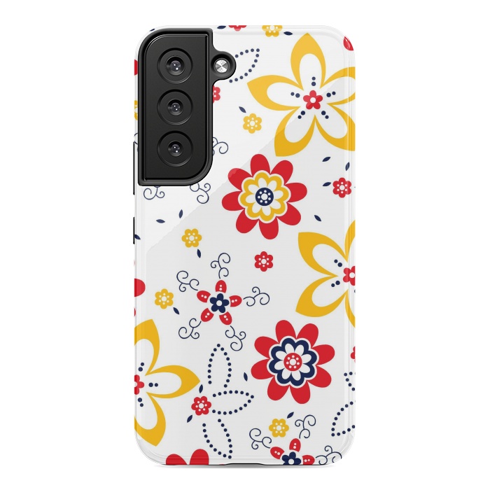 Galaxy S22 StrongFit Daisies pattern with circle elements by ArtsCase