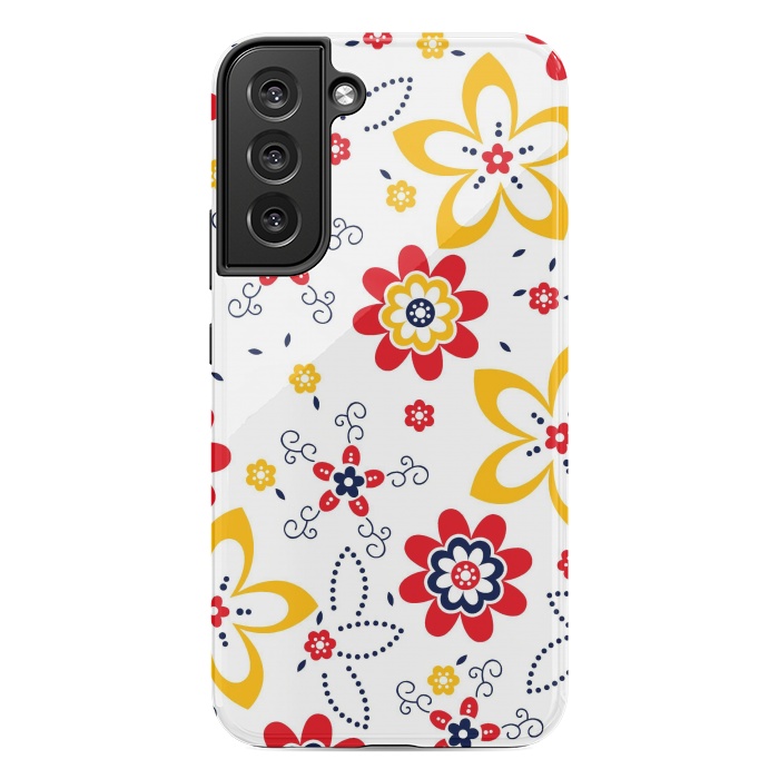 Galaxy S22 plus StrongFit Daisies pattern with circle elements by ArtsCase