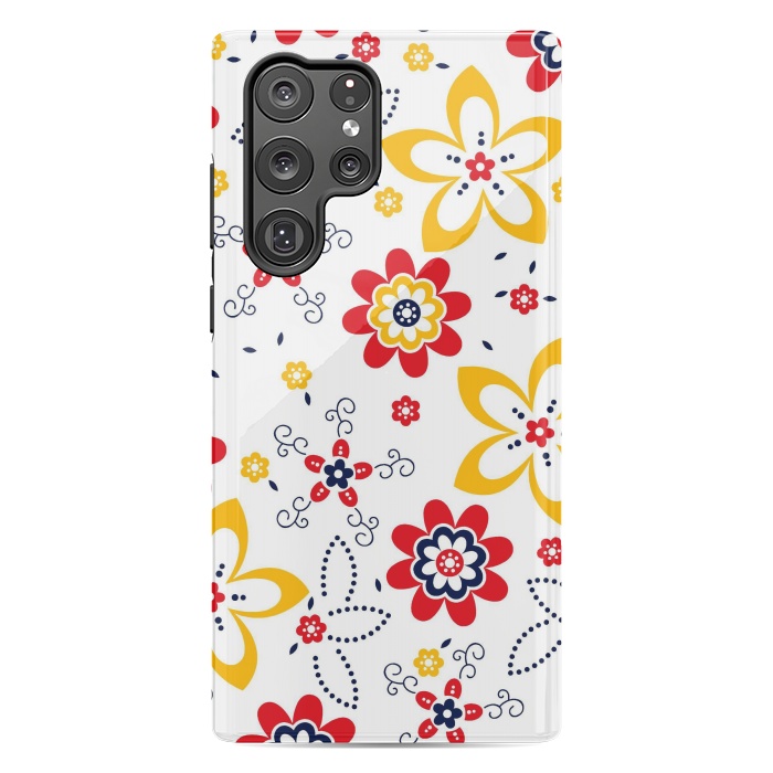Galaxy S22 Ultra StrongFit Daisies pattern with circle elements by ArtsCase