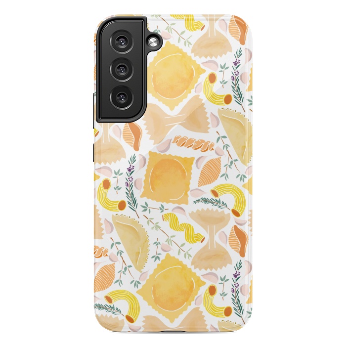 Galaxy S22 plus StrongFit Pasta Pattern on White by Tangerine-Tane