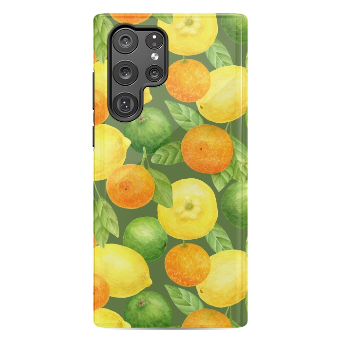 Galaxy S22 Ultra StrongFit summer fruits lemons and oranges by haroulita