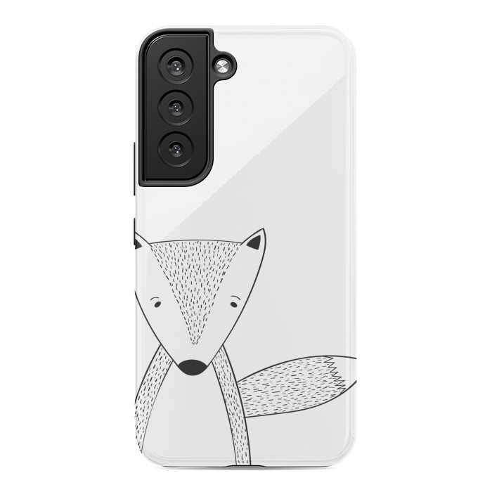 Galaxy S22 StrongFit cute black white fox by haroulita