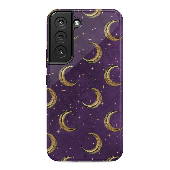 Galaxy S22 StrongFit gold moon in night sky by haroulita
