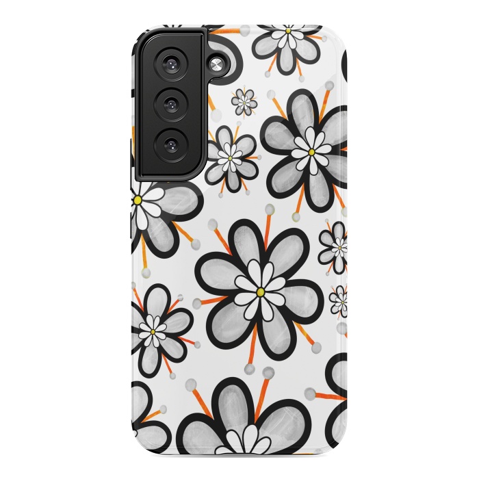 Galaxy S22 StrongFit gray flowers  by haroulita