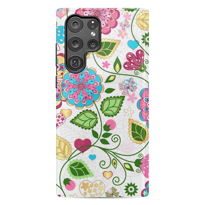 Galaxy S22 Ultra StrongFit Design Floral Pattern by ArtsCase